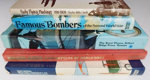 5 aviation books Early Flying Machines Famous Bombers War-planes Aircraft bundle